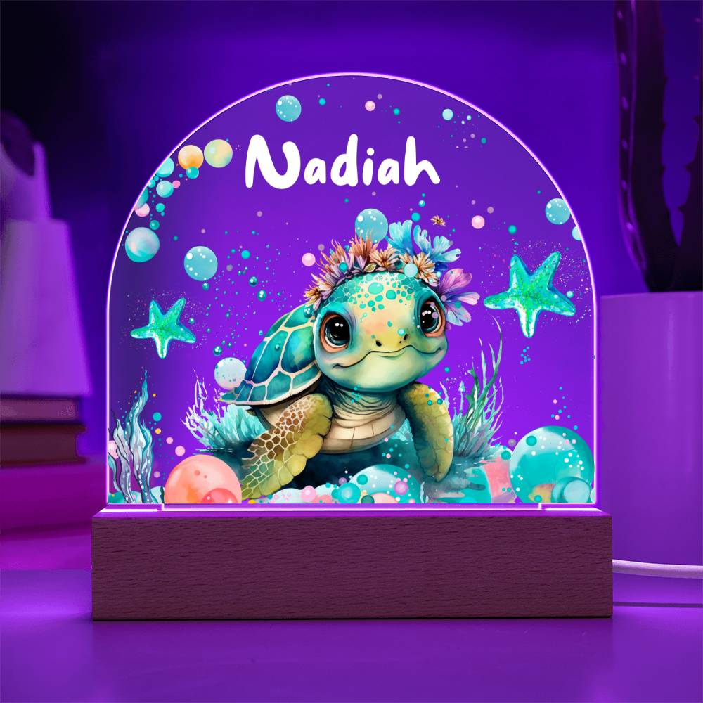 Baby Night Light Personalized  - Nadiah - Acrylic Dome Plaque