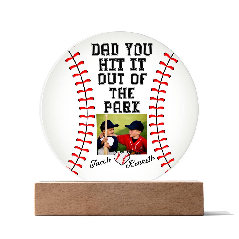 Baseball4 - Printed Circle Acrylic Plaque