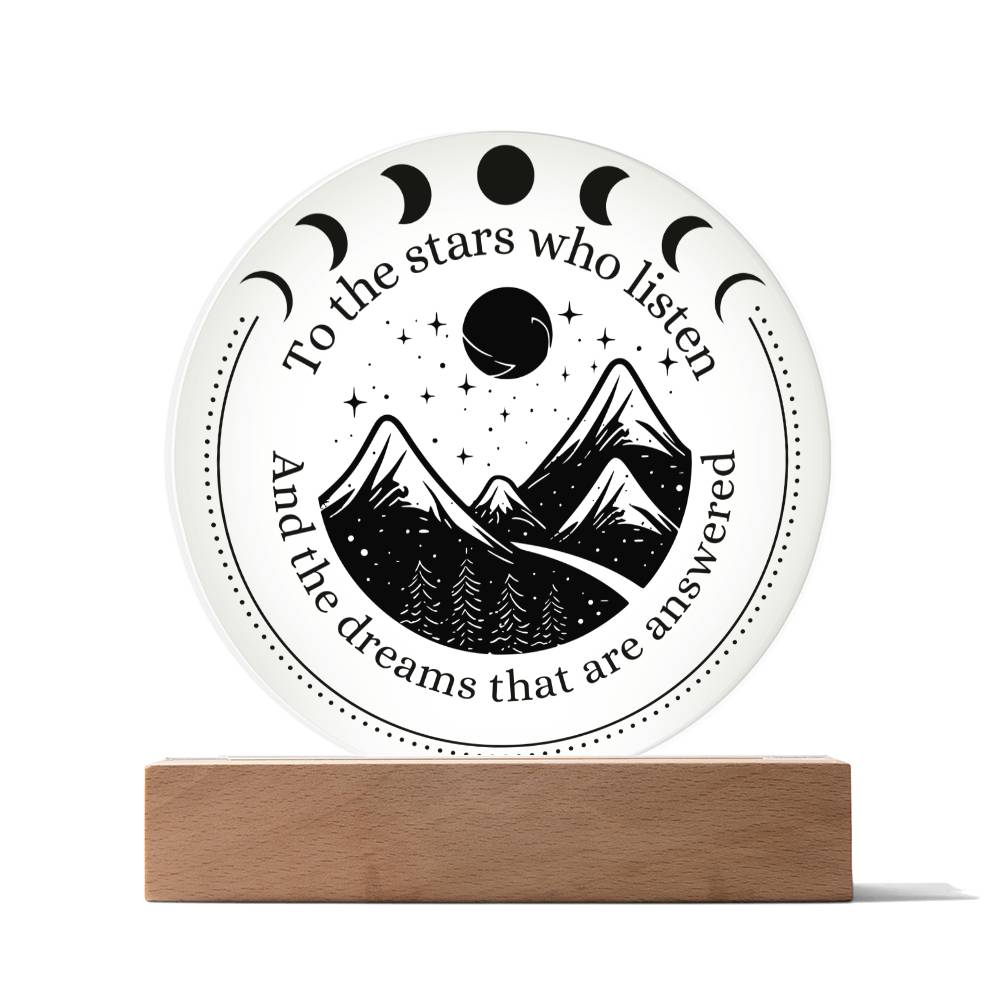 Night Sign Mountain With Stars 5 - Acrylic Circle Plaque