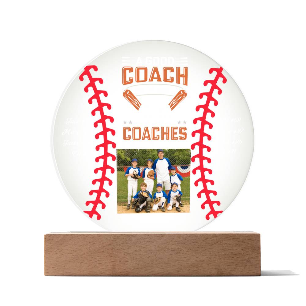 Baseball Coach 1 - Printed Circle Acrylic Plaque
