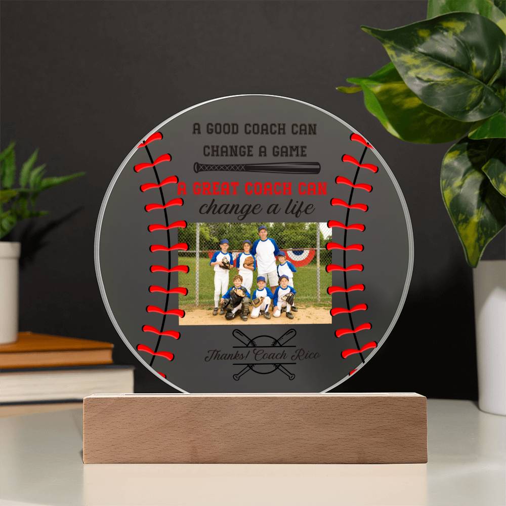 Baseball Coach 3 - Printed Circle Acrylic Plaque