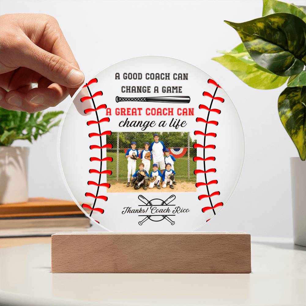 Baseball Coach 3 - Printed Circle Acrylic Plaque