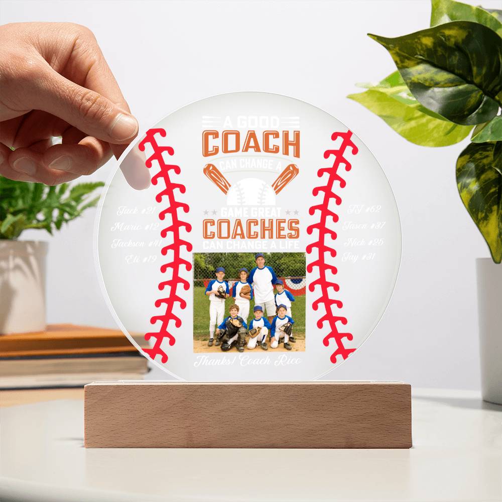 Baseball Coach 1 - Printed Circle Acrylic Plaque