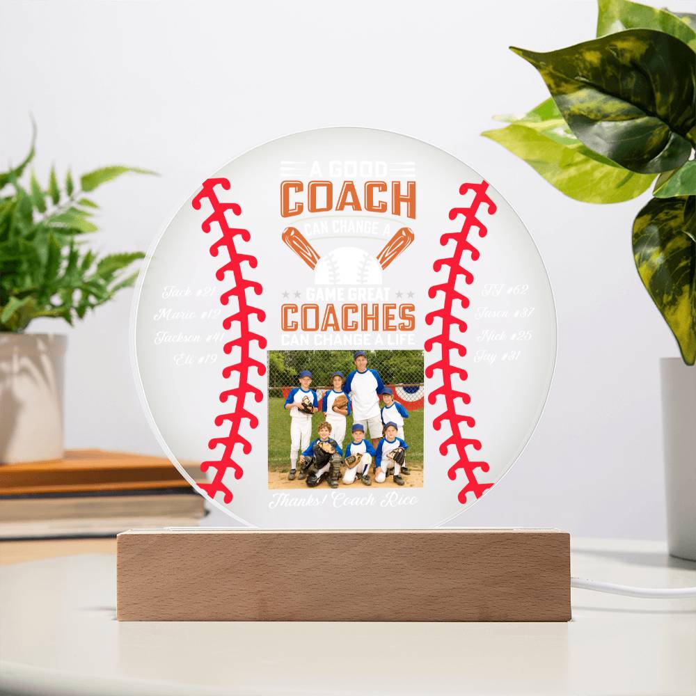 Baseball Coach 1 - Printed Circle Acrylic Plaque