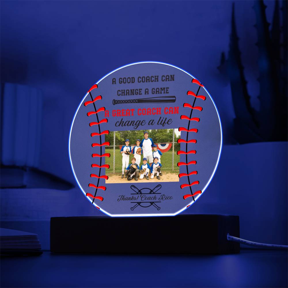 Baseball Coach 3 - Printed Circle Acrylic Plaque