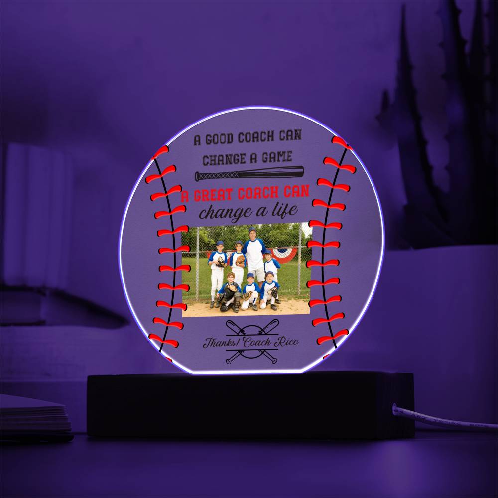 Baseball Coach 3 - Printed Circle Acrylic Plaque