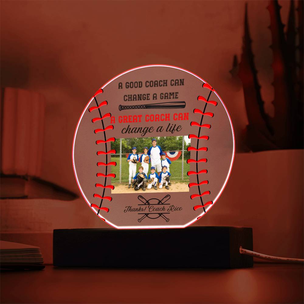 Baseball Coach 3 - Printed Circle Acrylic Plaque
