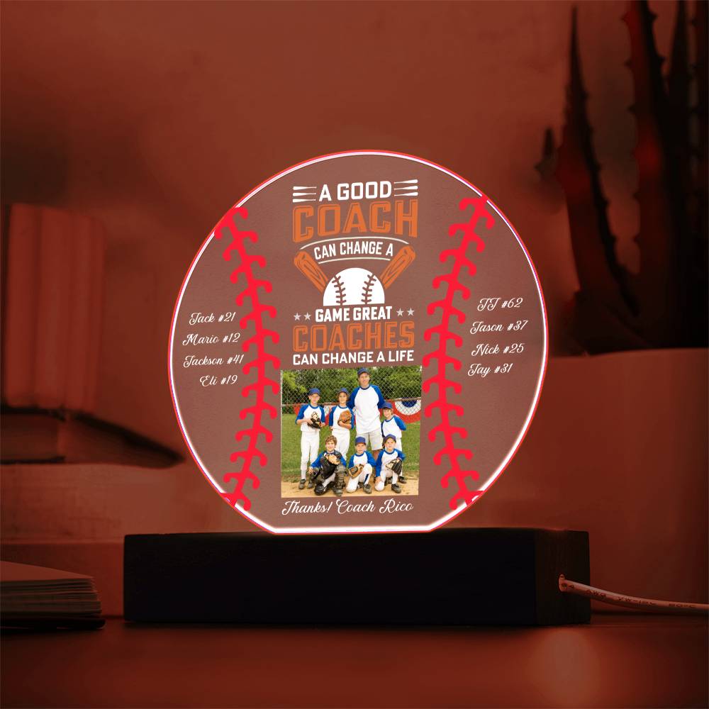 Baseball Coach 1 - Printed Circle Acrylic Plaque