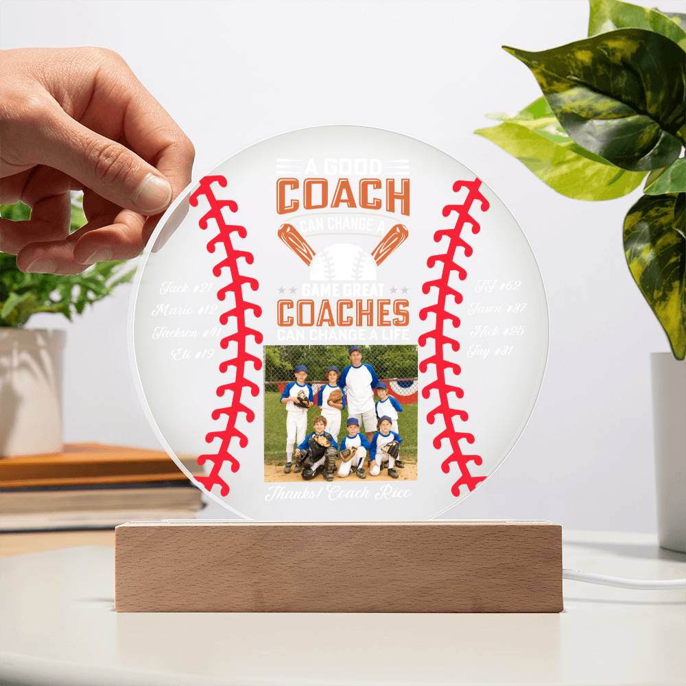 Baseball Coach 1 - Printed Circle Acrylic Plaque
