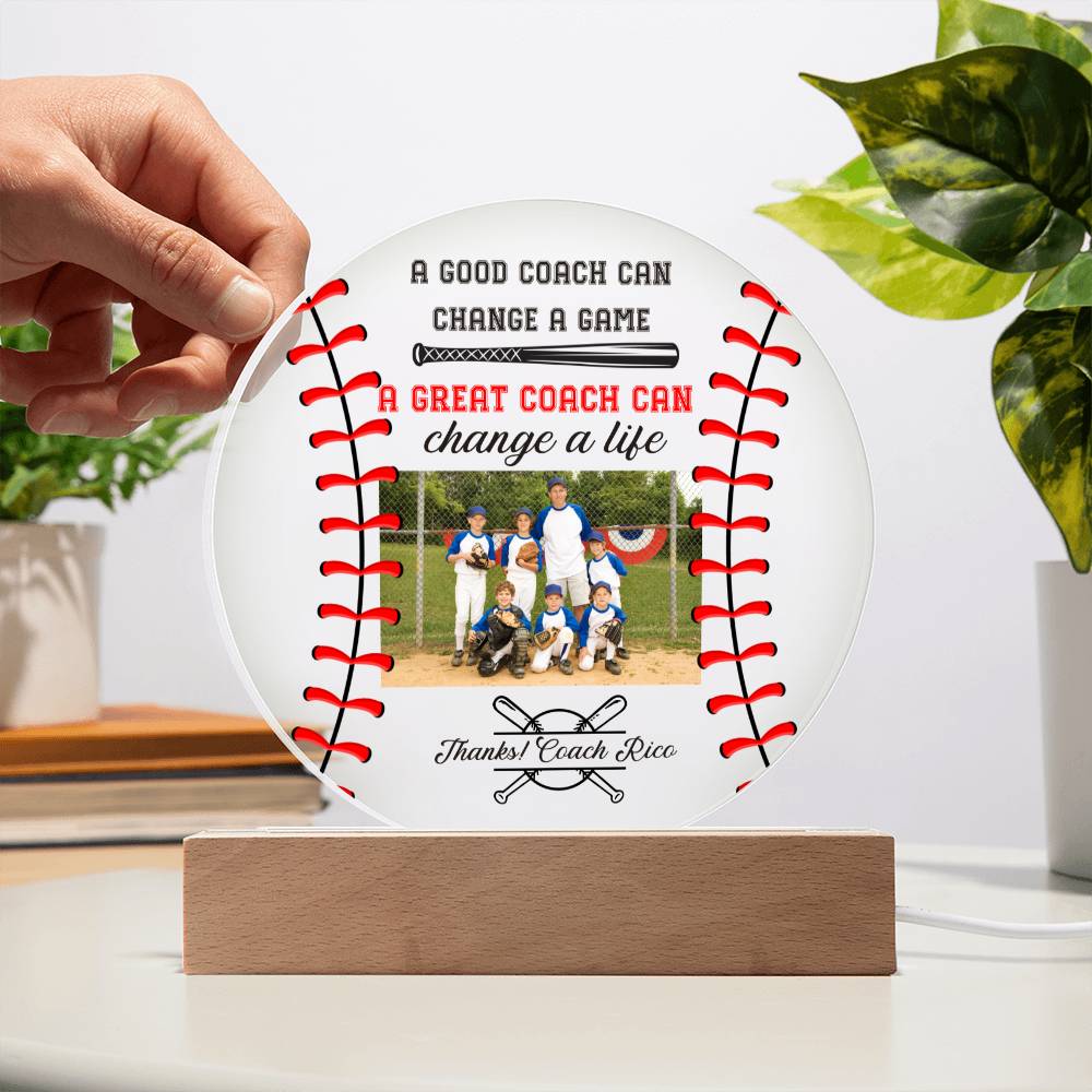 Baseball Coach 3 - Printed Circle Acrylic Plaque