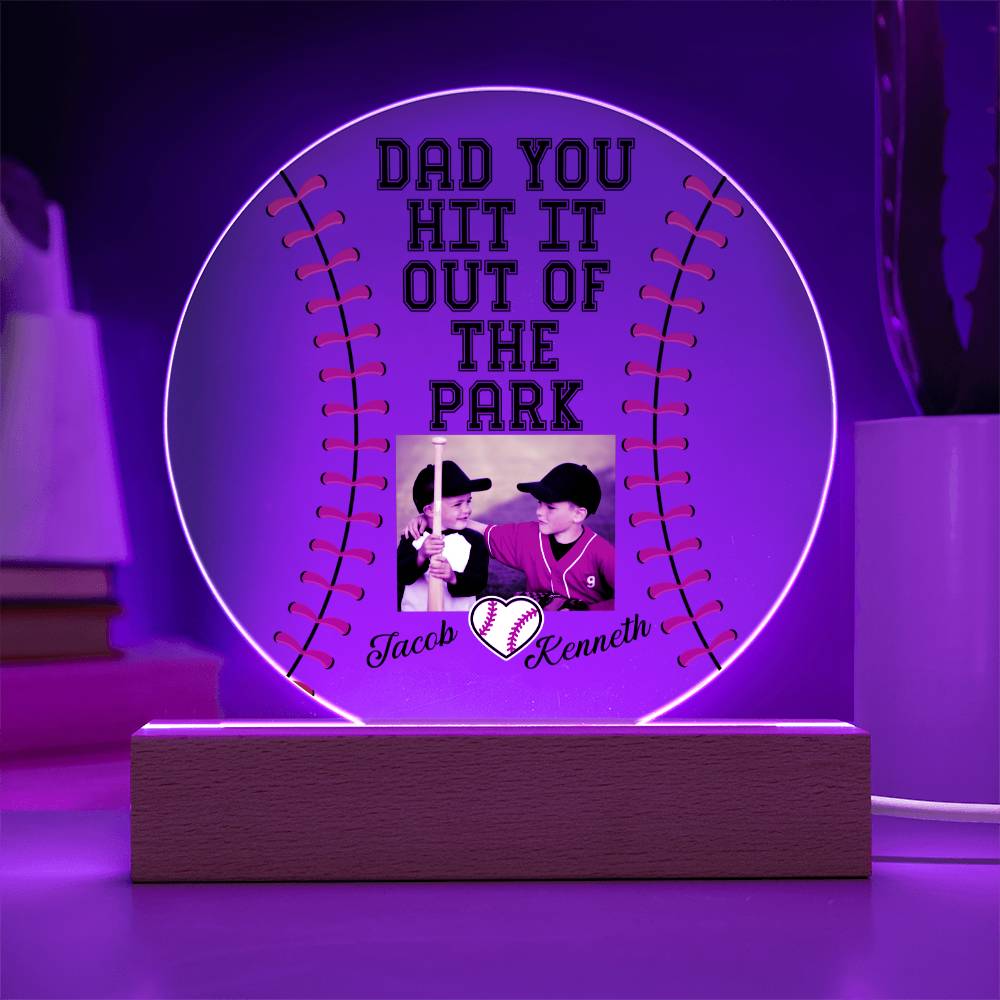 Baseball4 - Printed Circle Acrylic Plaque