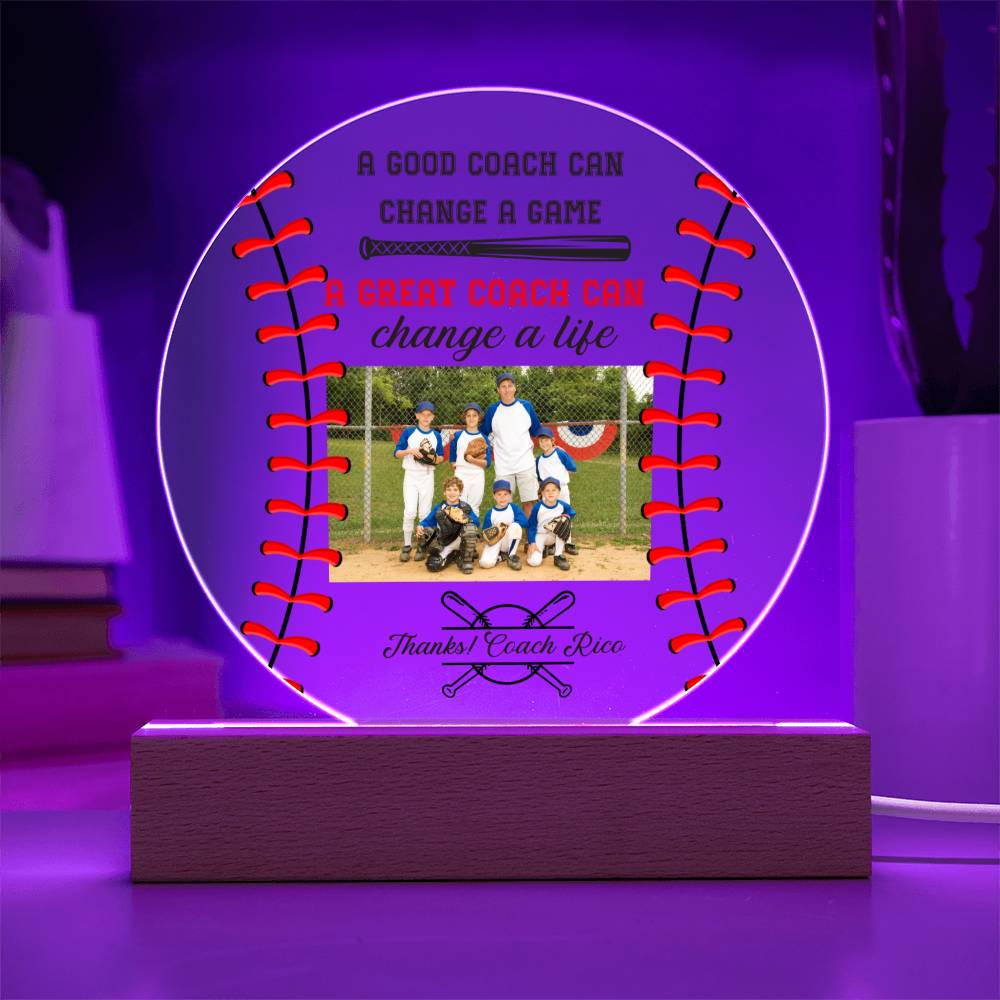 Baseball Coach 3 - Printed Circle Acrylic Plaque