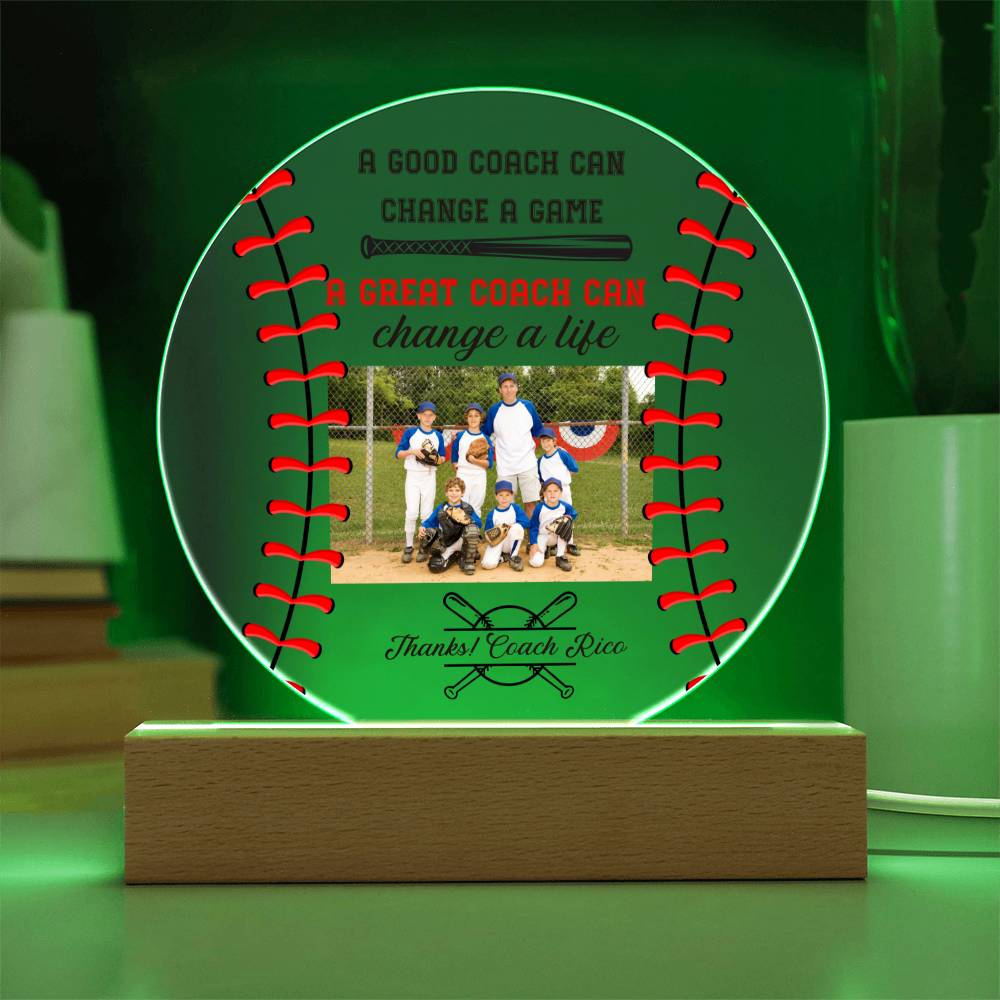 Baseball Coach 3 - Printed Circle Acrylic Plaque