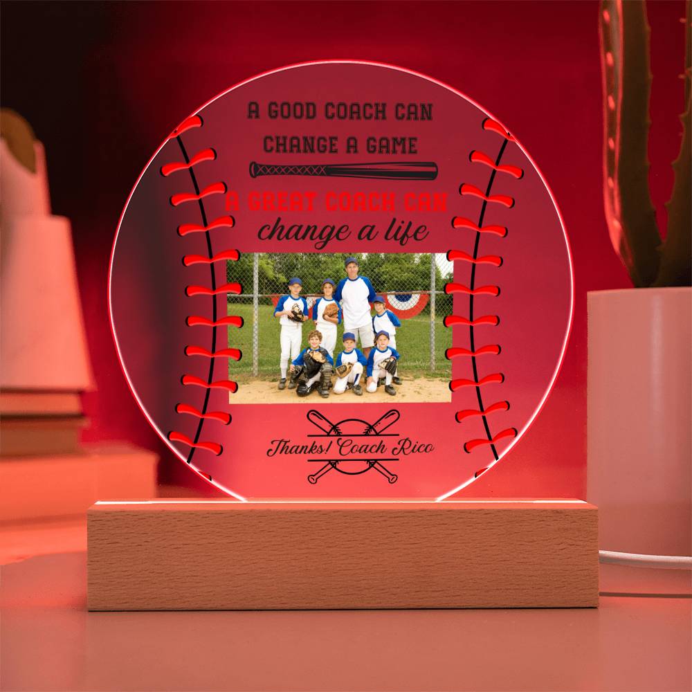 Baseball Coach 3 - Printed Circle Acrylic Plaque
