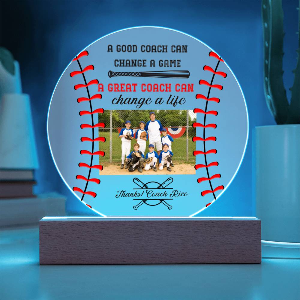 Baseball Coach 3 - Printed Circle Acrylic Plaque