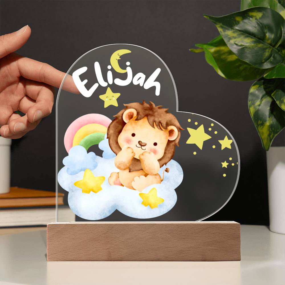 Elijah Printed Heart Acrylic Plaque