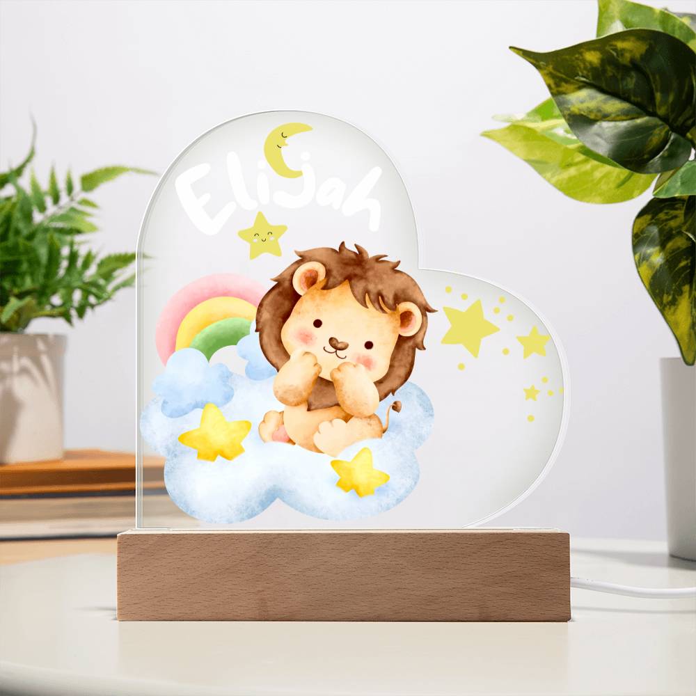 Elijah Printed Heart Acrylic Plaque