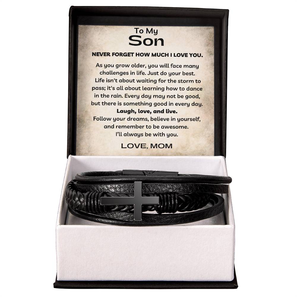 To My Son - I Love You - Men's Cross Bracelet