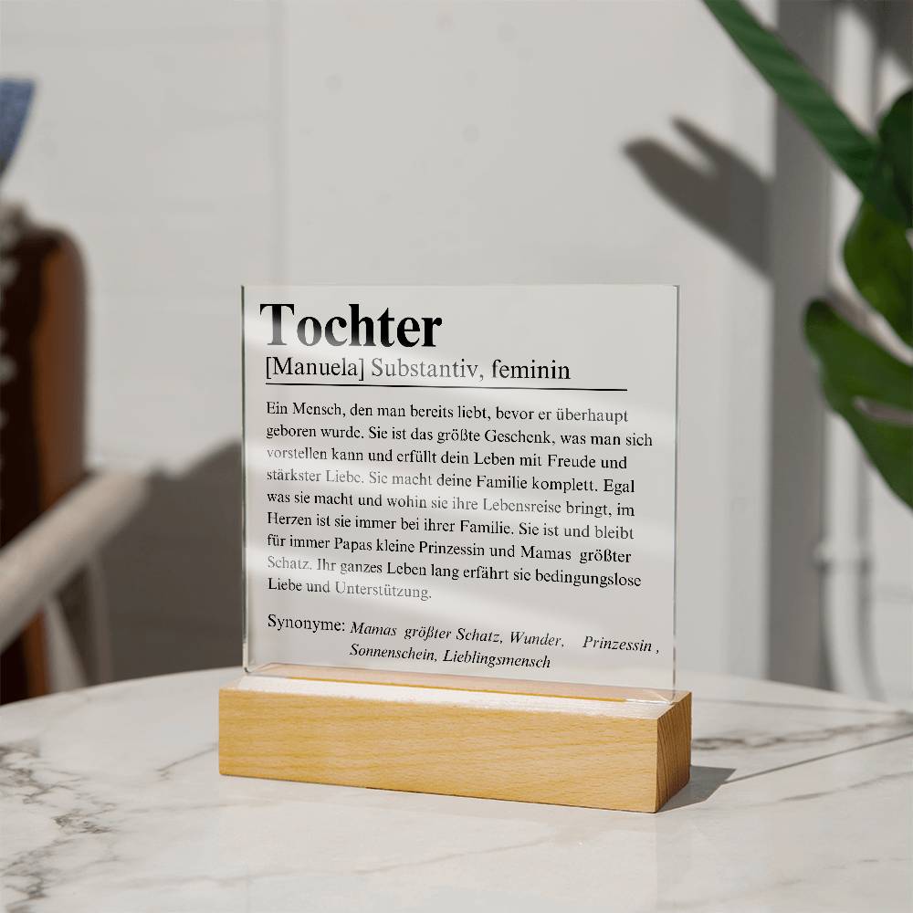 Tochter Definition Acryl Platte Poster