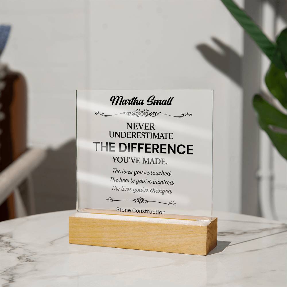Personalized Difference Maker Plaque 2
