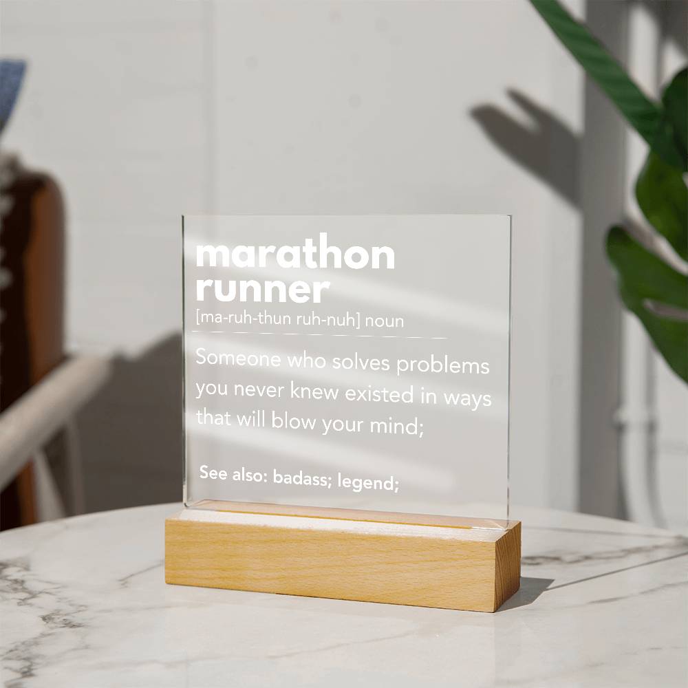 Marathon Runner Personalized Gift Acrylic Plaque 1