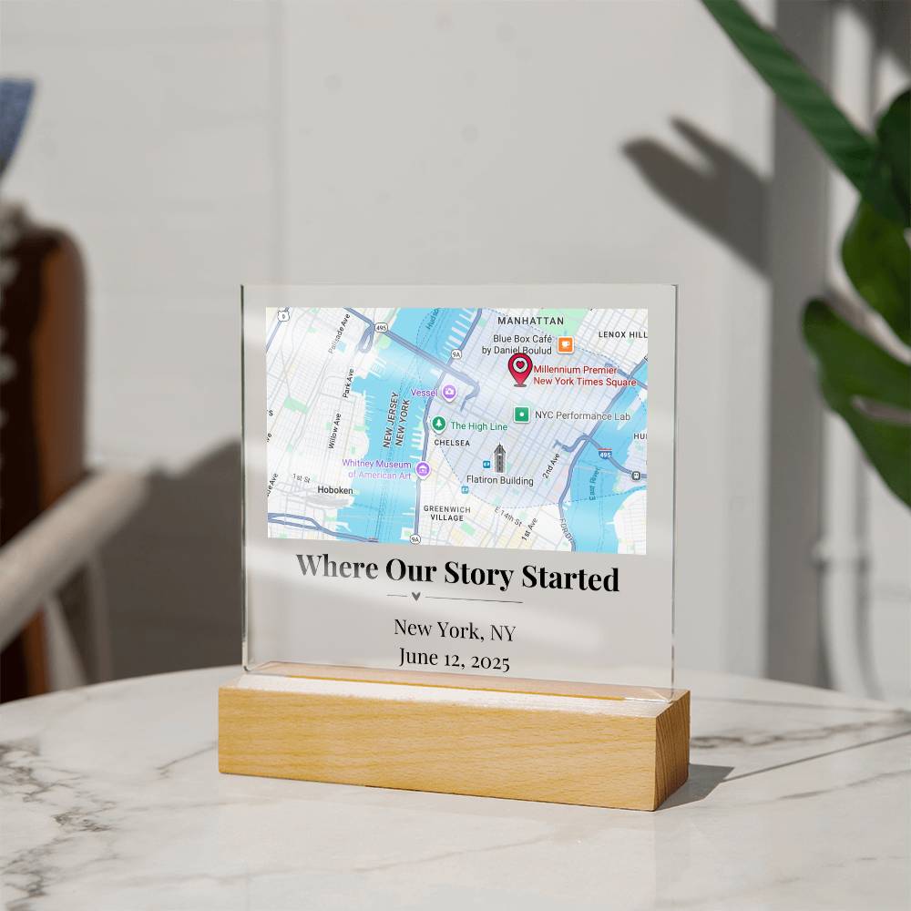 Personalized Where We Met Map Acrylic Plaque New York 1