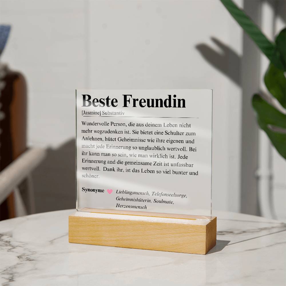Geschenk Für Die  Beste Freundin Personalisiert