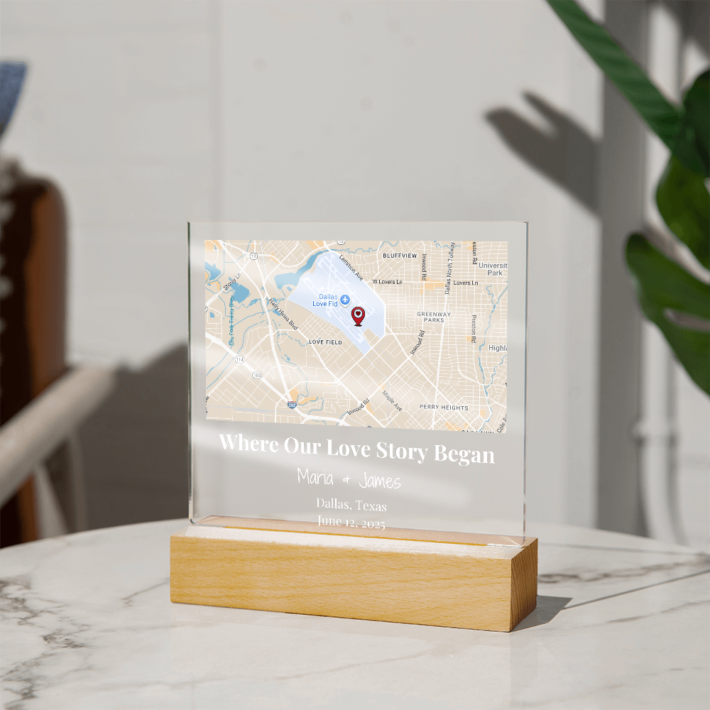 Acrylic Plaque Maps White