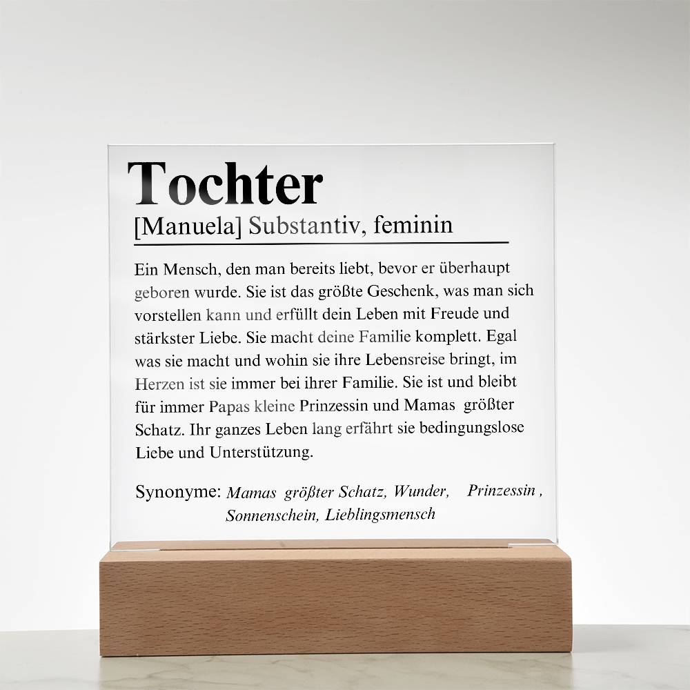 Tochter Definition Acryl Platte Poster
