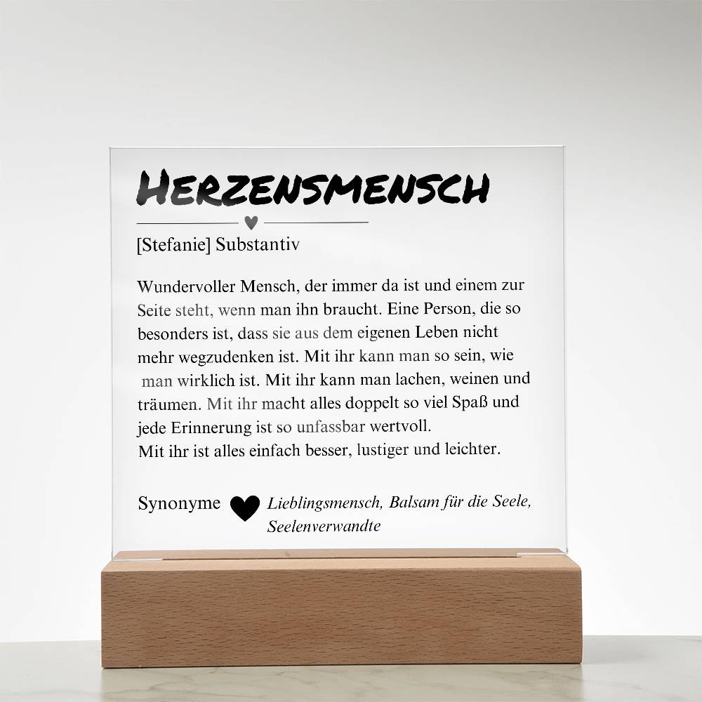 Herzensmensch Definition Poster Acryl Platte Deko 5