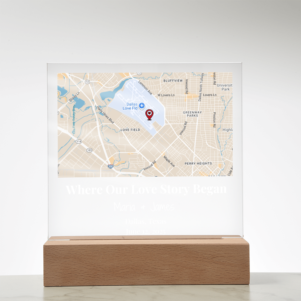Acrylic Plaque Maps White