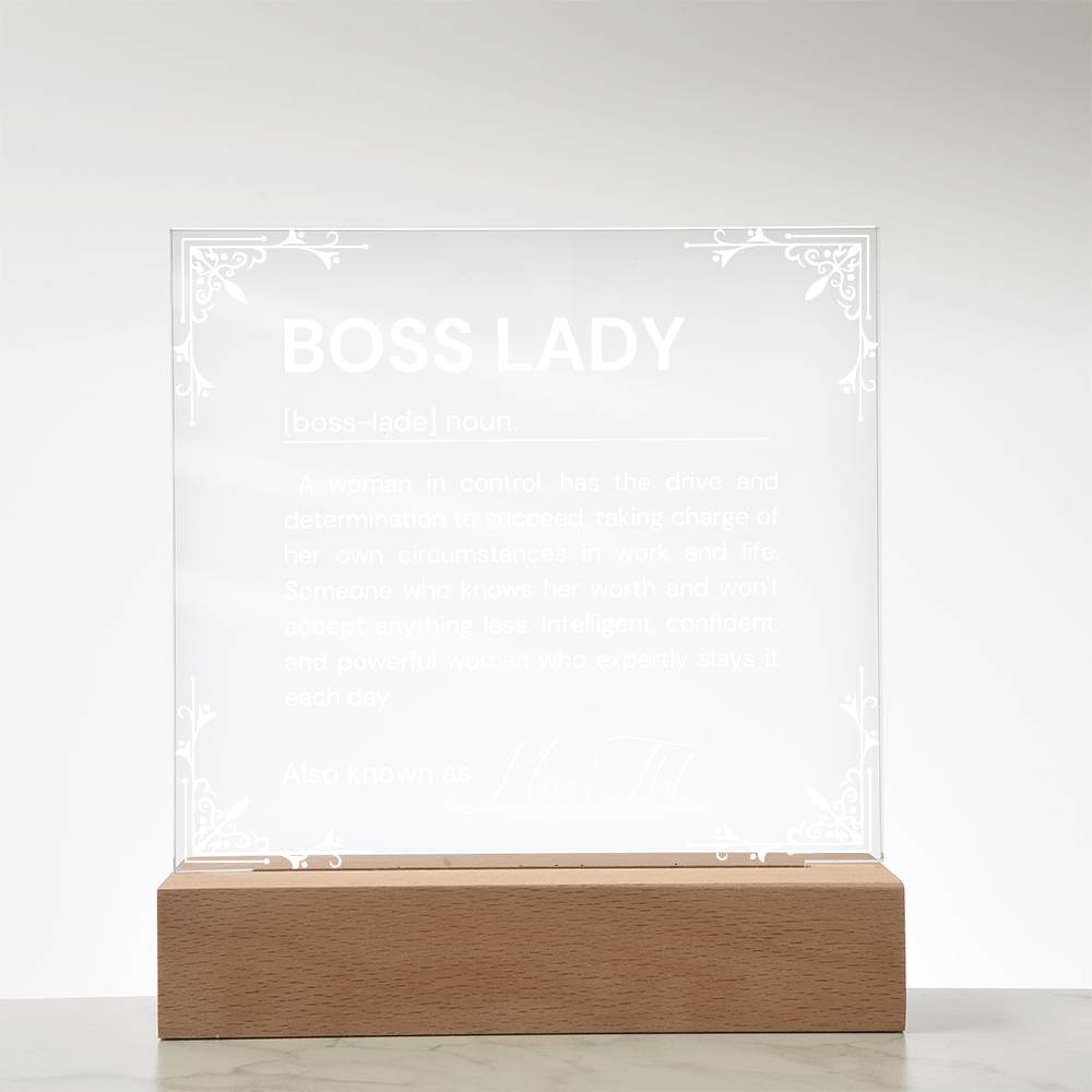 Personalized Boss Lady Definition Acrylic Plaque