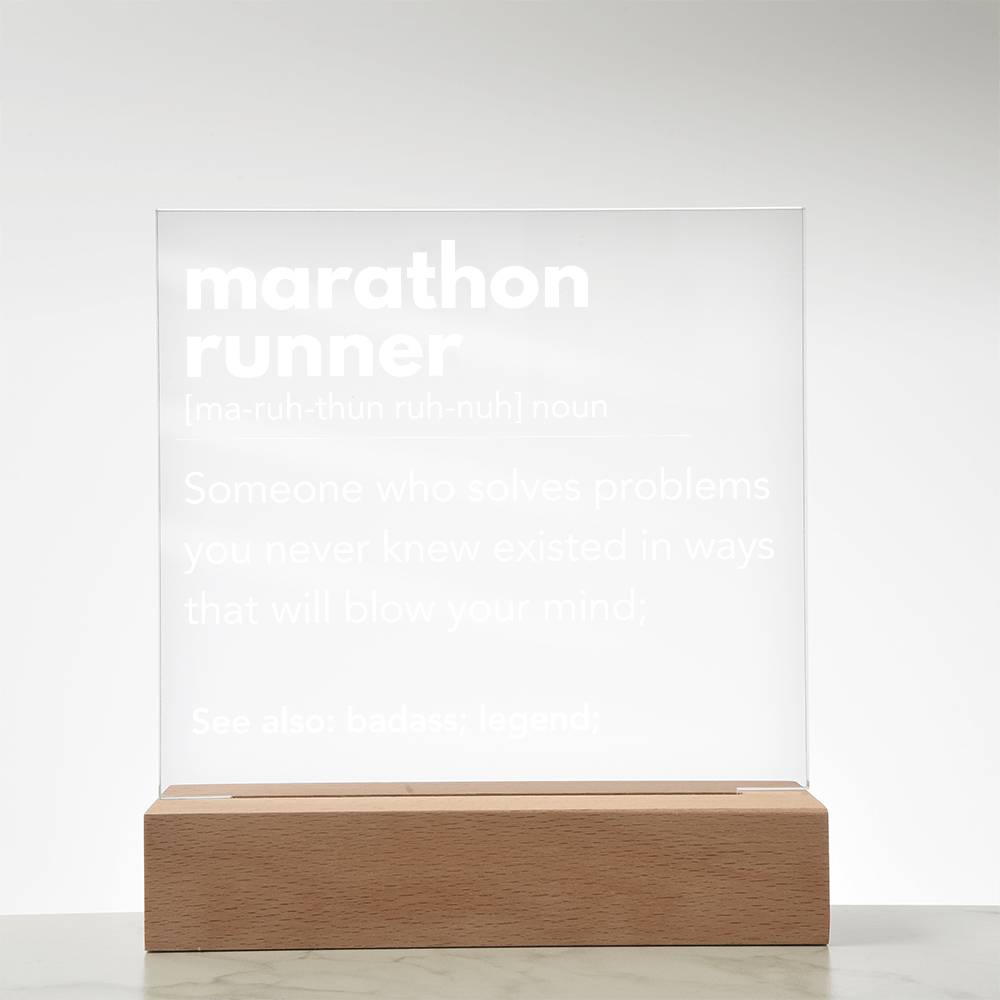 Marathon Runner Personalized Gift Acrylic Plaque 1