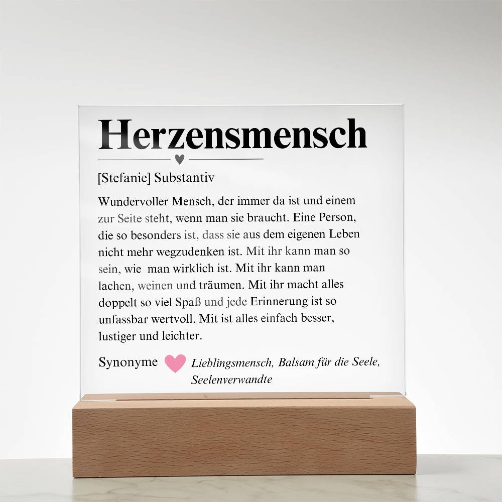 Herzensmensch Definition Deko Platte 3