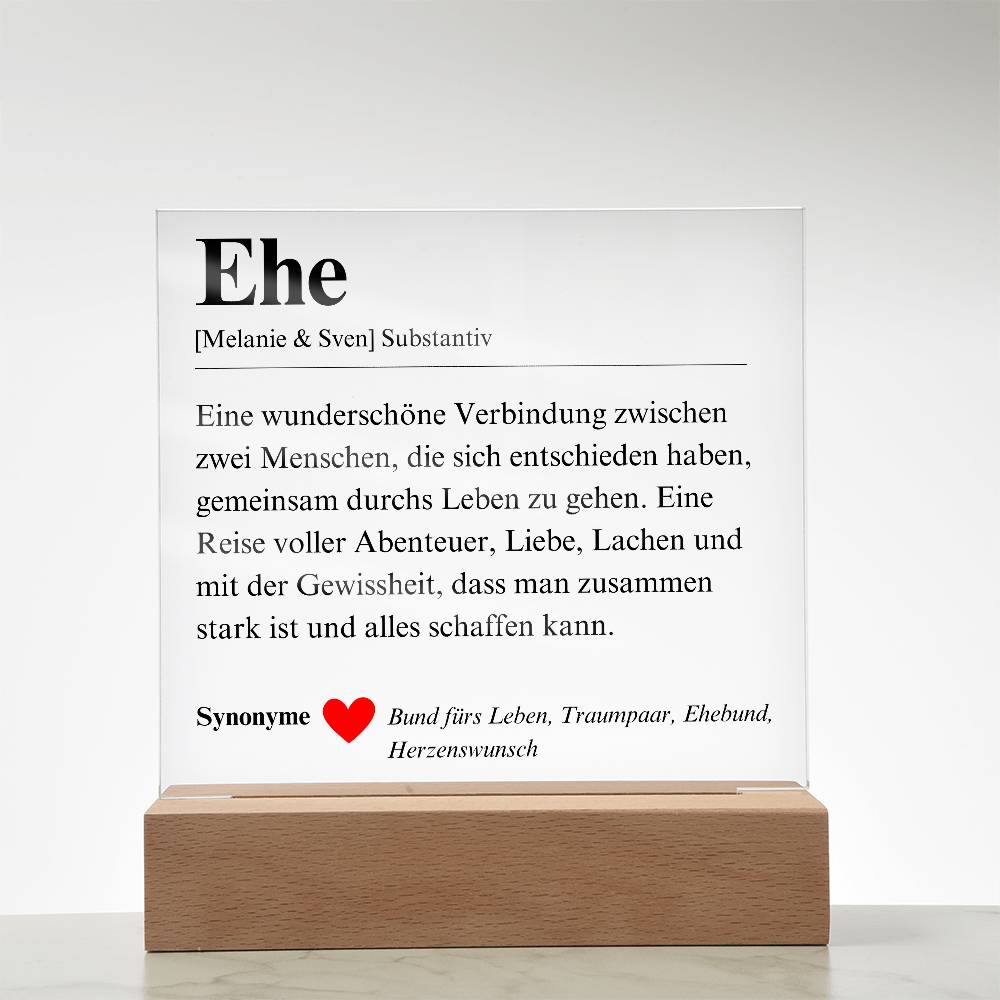 Definition Ehe Poster Acryl Platte 2
