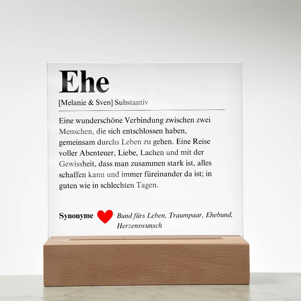 Definition Ehe Poster Acryl Platte 1