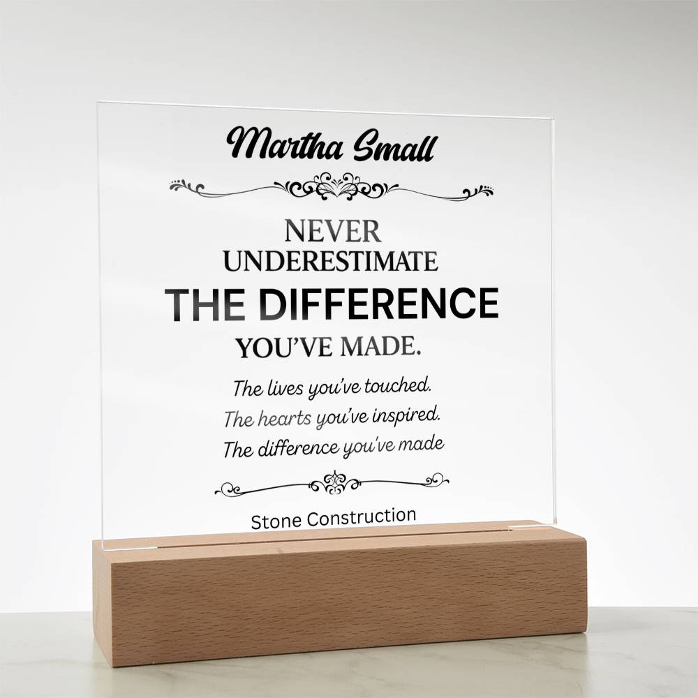 Personalized Difference Maker Plaque 1