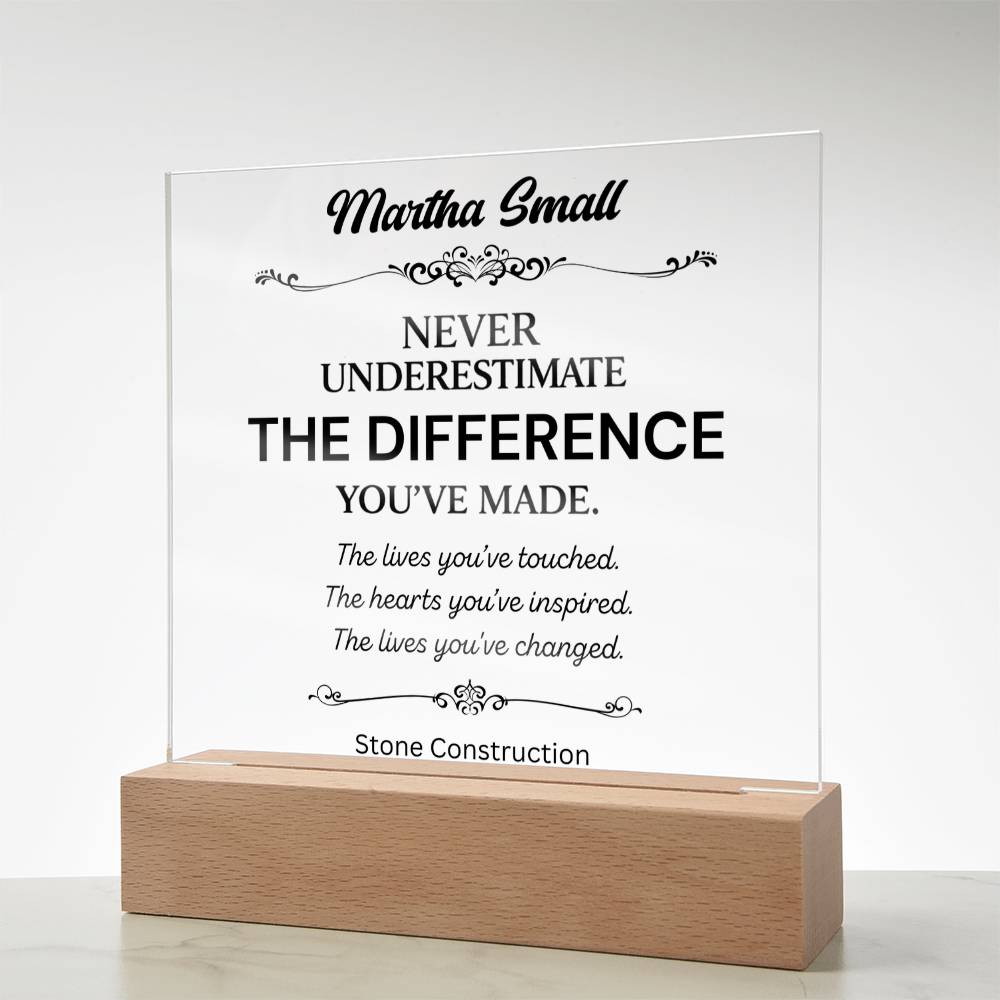 Personalized Difference Maker Plaque 2
