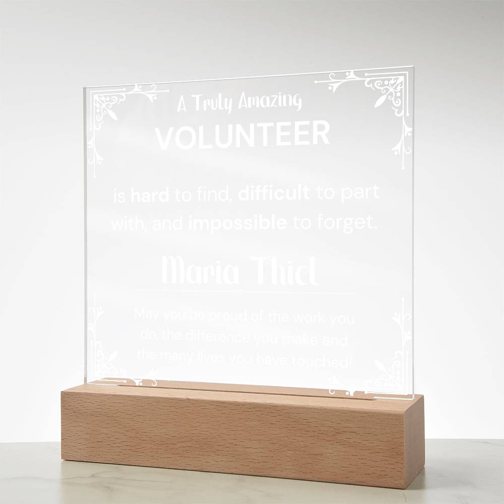 Gift For Volunteer Personalized Acrylic Plaque 1