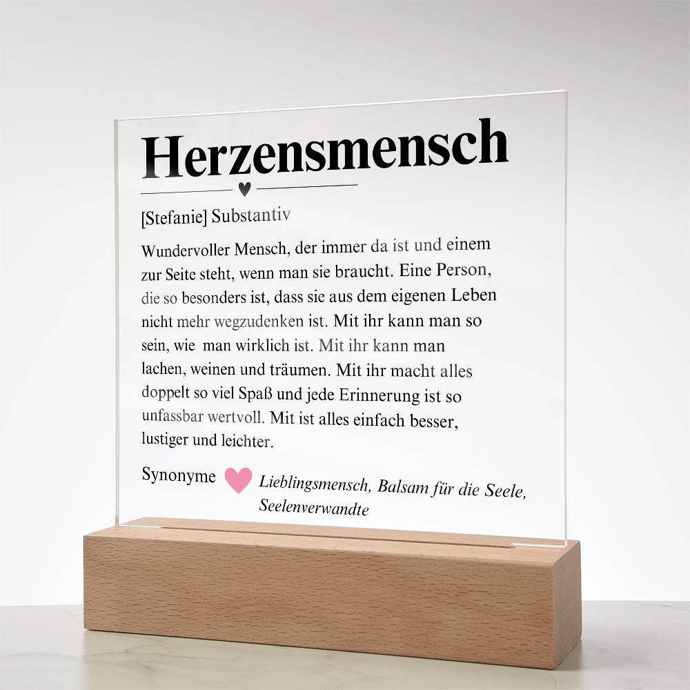 Herzensmensch Definition Deko Platte 3