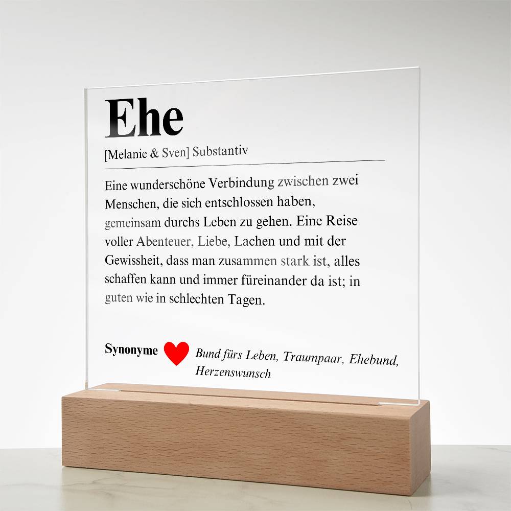 Definition Ehe Poster Acryl Platte 1