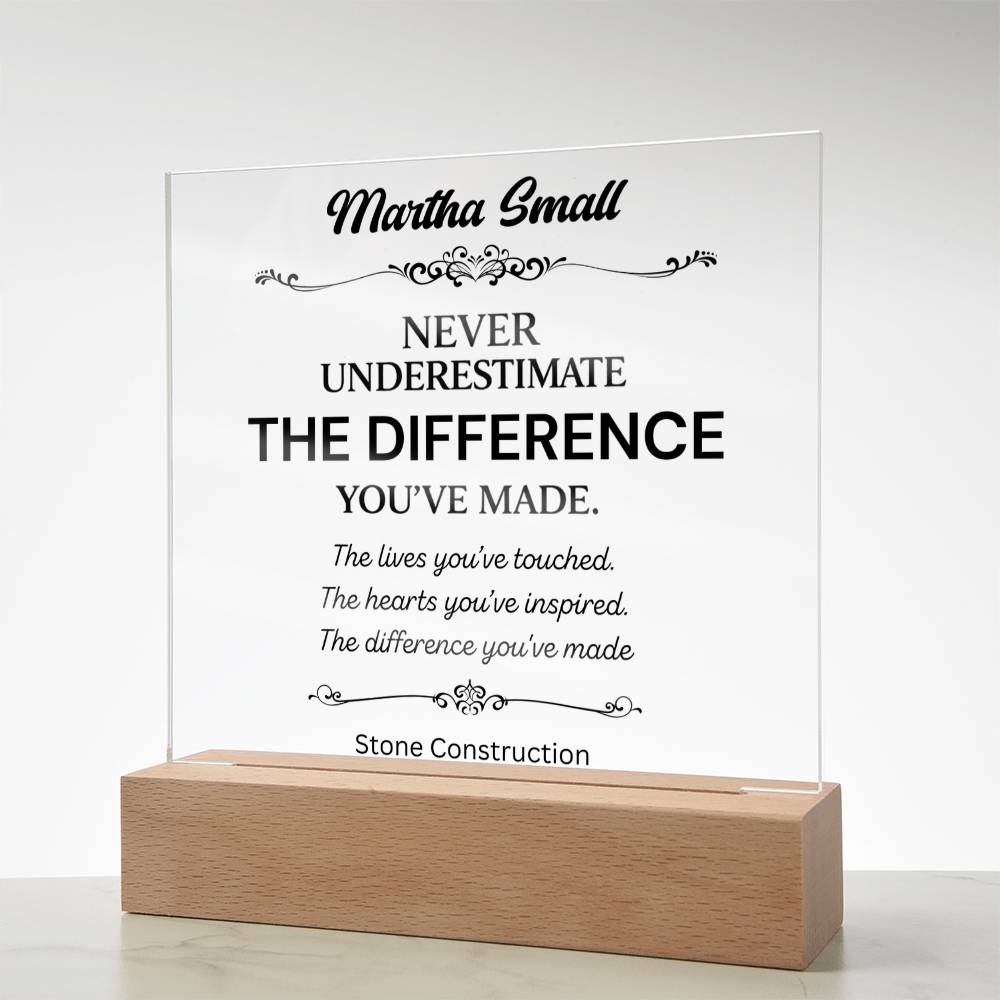 Personalized Difference Maker Plaque 1