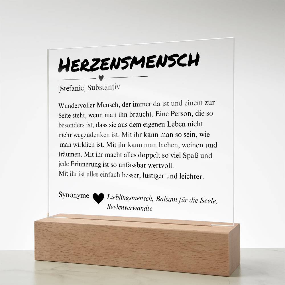 Herzensmensch Definition Poster Acryl Platte Deko 5