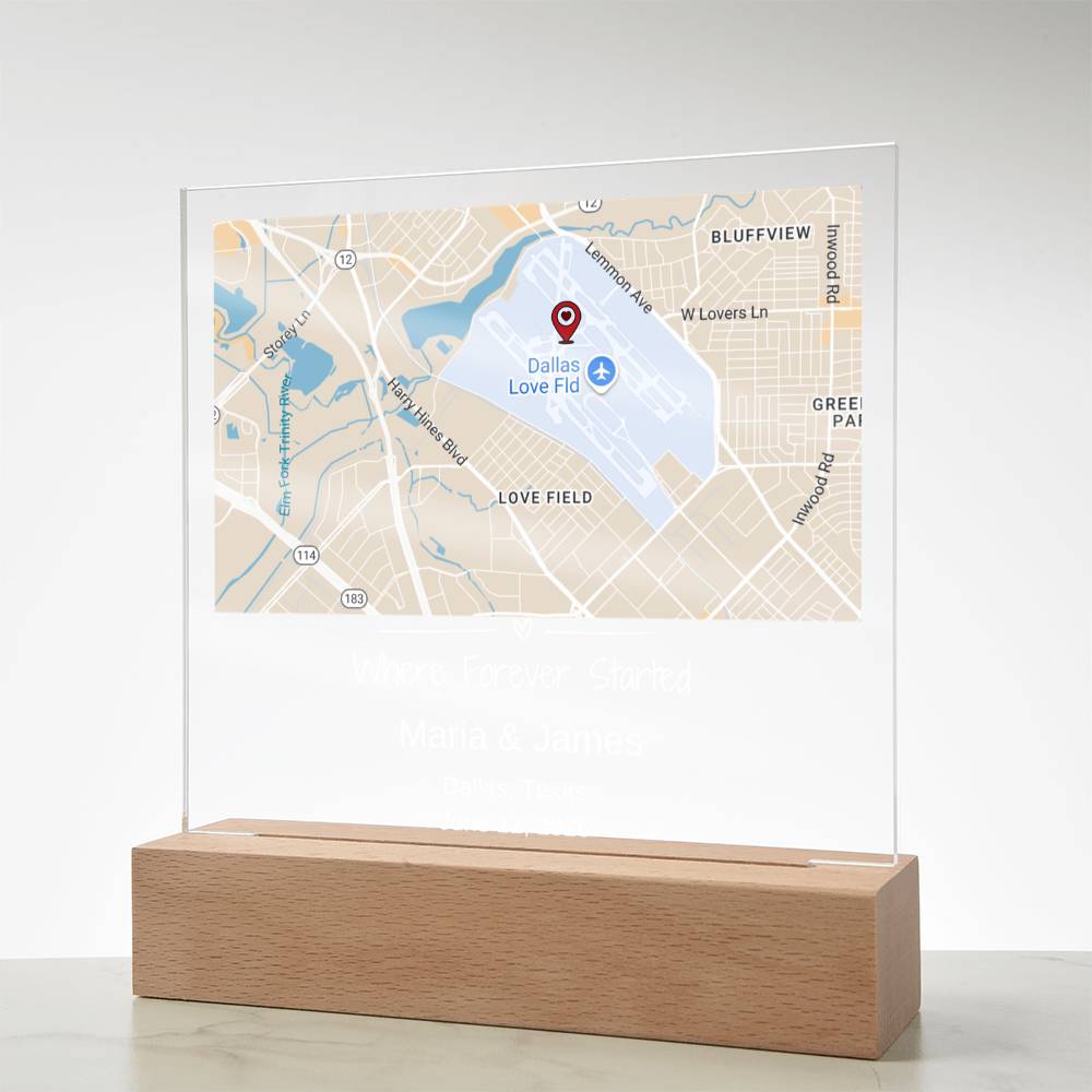 Personalized Wedding Location Map Plaque