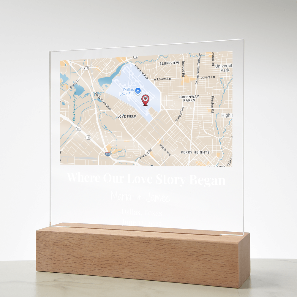 Acrylic Plaque Maps White