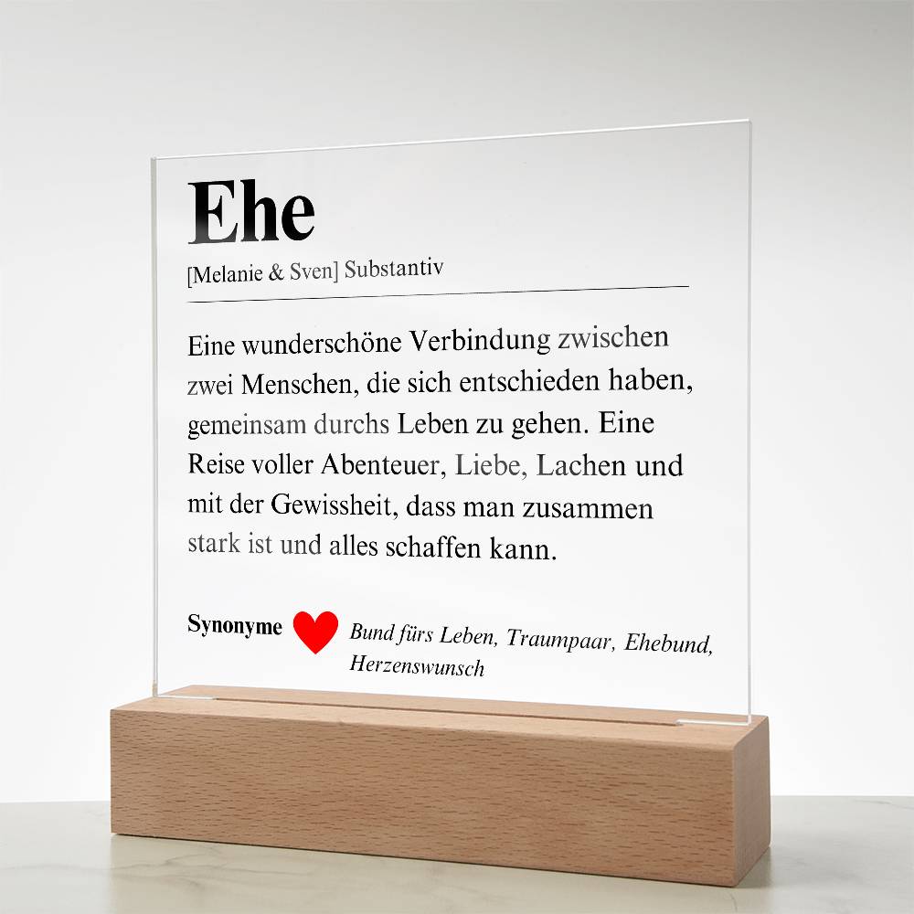Definition Ehe Poster Acryl Platte 2