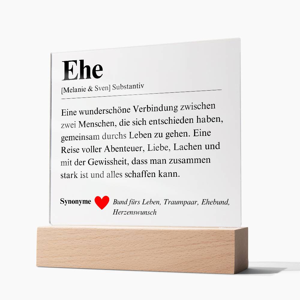 Definition Ehe Poster Acryl Platte 2