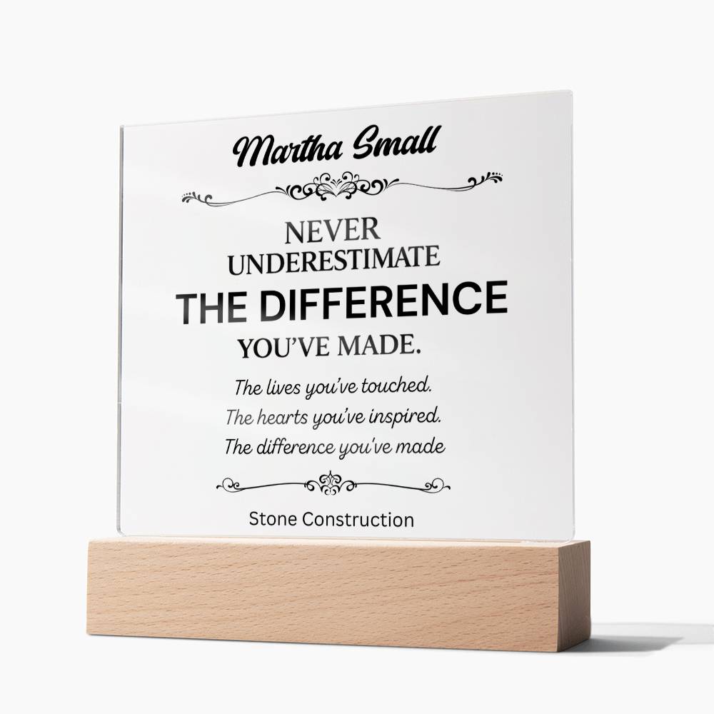 Personalized Difference Maker Plaque 1