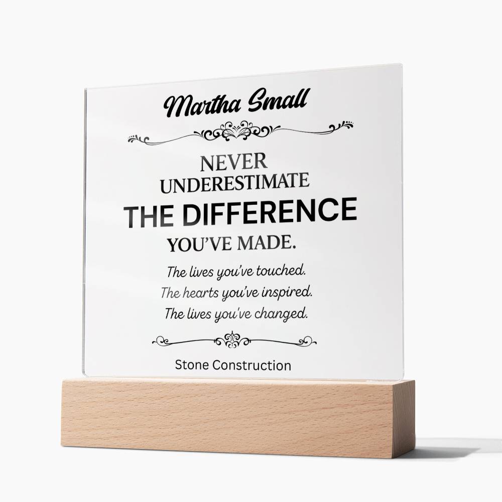 Personalized Difference Maker Plaque 2