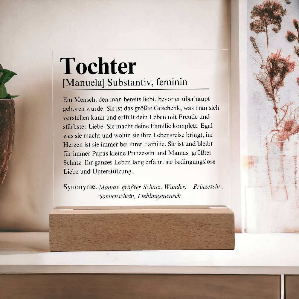 Tochter Definition Acryl Platte Poster